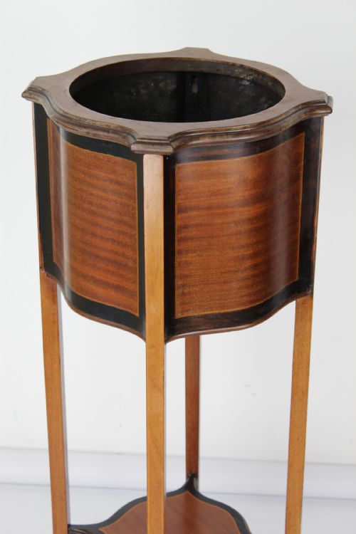 EDWARDIAN MAHOGANY INLAID JARDINIRE - ADDITIONAL PHOTO 3
