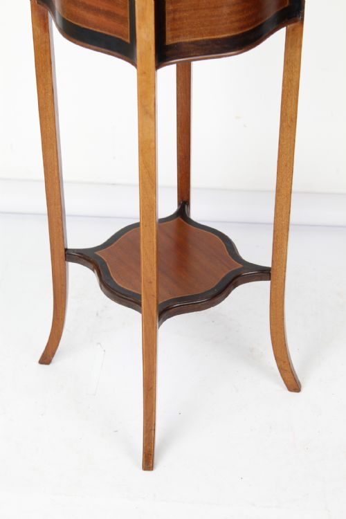 EDWARDIAN MAHOGANY INLAID JARDINIRE - ADDITIONAL PHOTO 4