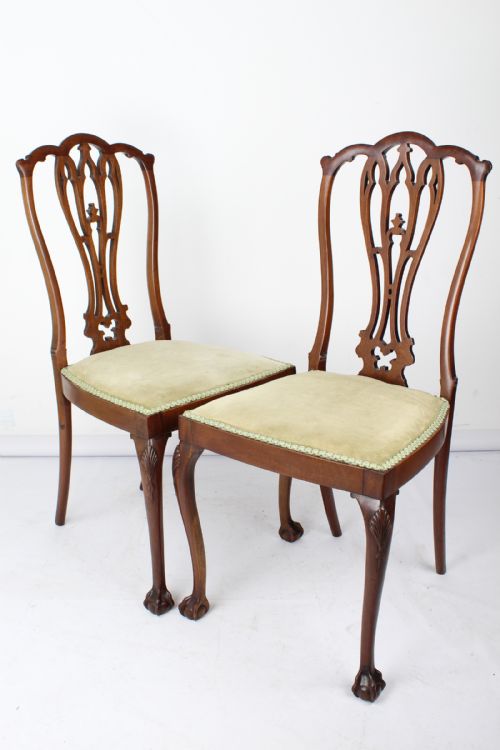 Pair Edwardian Mahogany Chairs