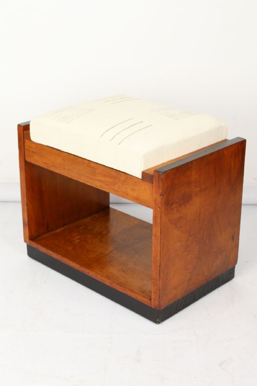 Art Deco Walnut Dressing Table Stool