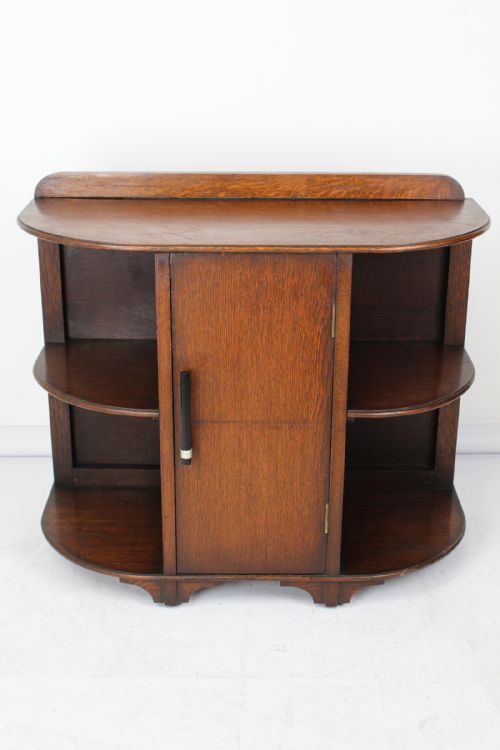 Art Deco Oak Low Cupboard / Tv Stand