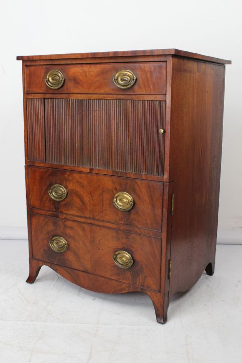 fig 1. Georgian Mahogany Tambour Front Side Cabinet