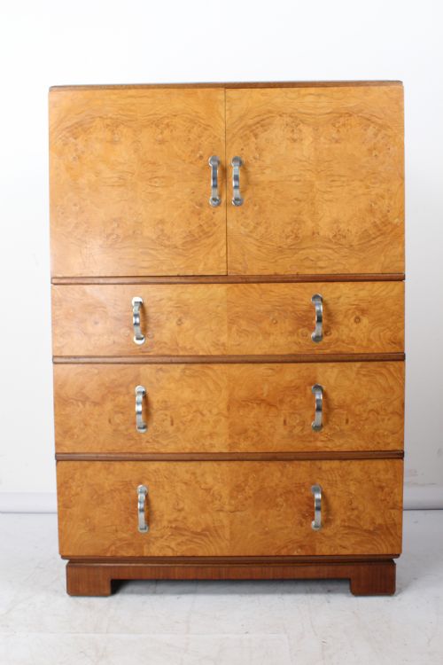 fig 1. Art Deco Burr Walnut Tall Boy