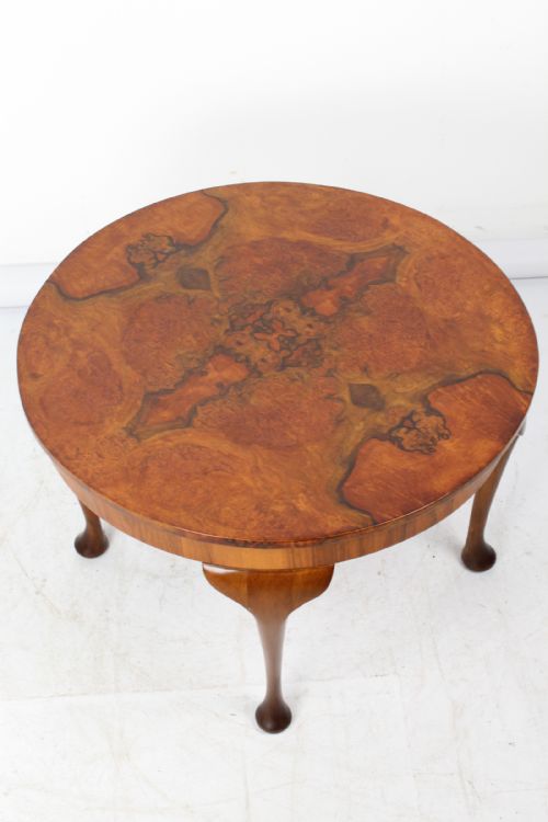 Art Deco Burr Walnut Circular Coffee Table