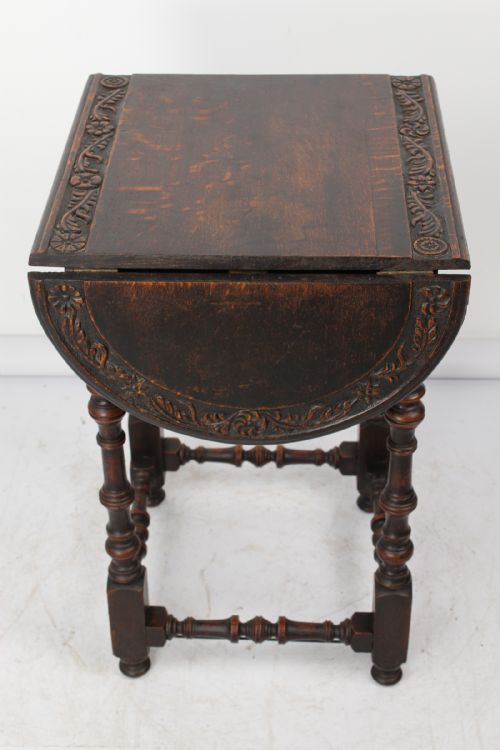 fig 1. Small Victorian Gothic Oak Side Table