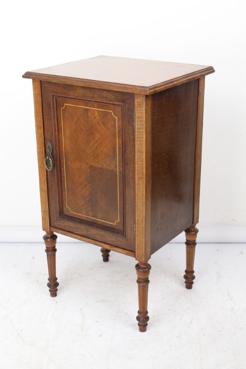 fig 1. Edwardian Mahogany Inlaid Bedside Cabinet