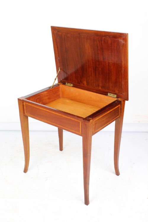 fig 1. Edwardian Mahogany & Inlaid Piano Stool