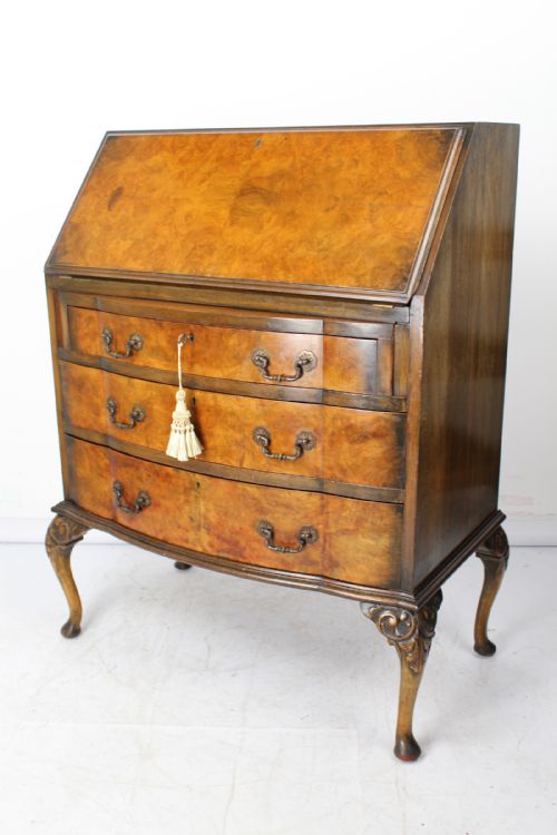 fig 1. Edwardian Burr Walnut Bureau