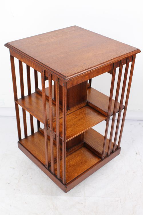 Edwardian Oak Revolving Bookcase