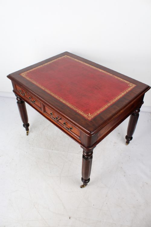 fig 1. Victorian Mahogany Leather Top Writing Desk
