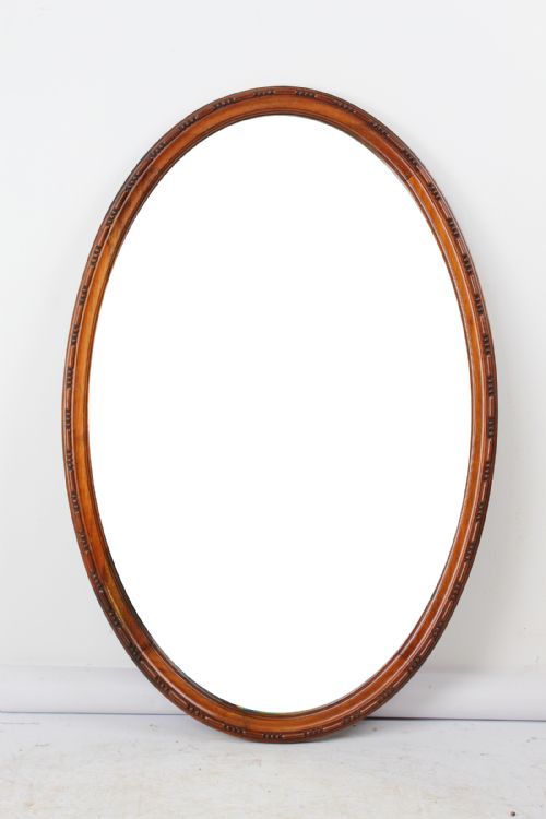 Edwardian Walnut Framed Oval Mirror