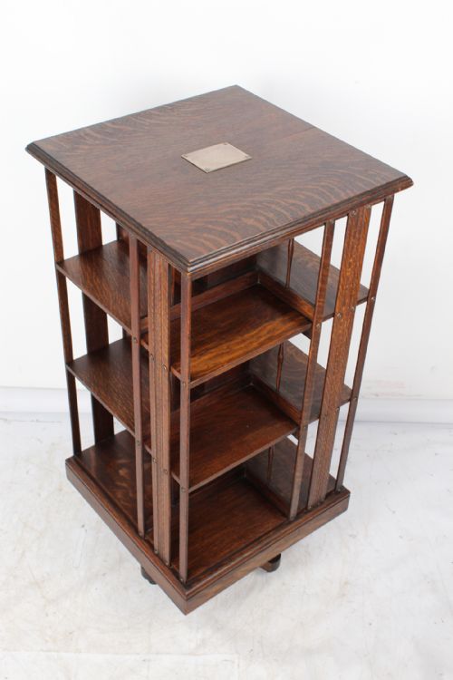 Large Victorian Oak Revolving Bookcase Dated 1900