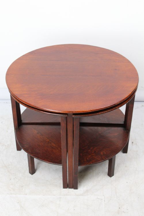 Art Deco Quartetto Nest of Oak Coffee Tables