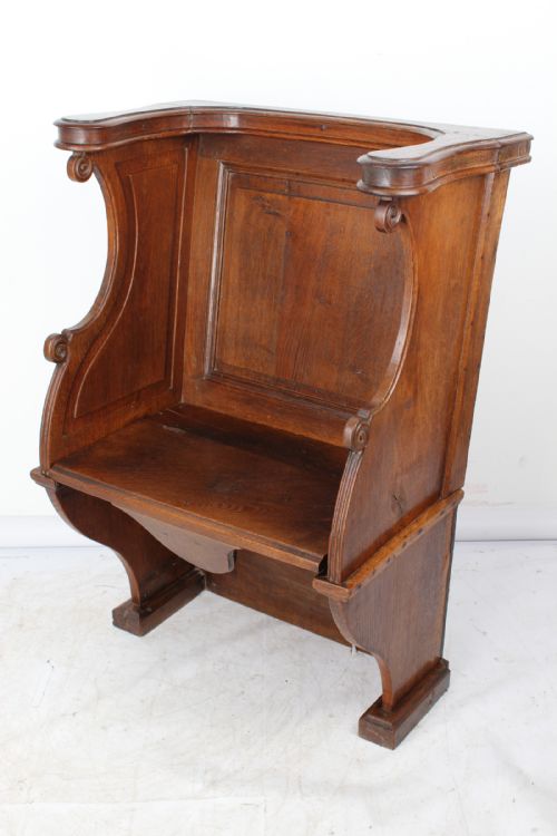 Antique Oak Church Choir Stall Pew