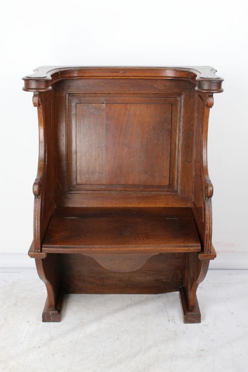 fig 1. Antique Oak Church Choir Stall Pew