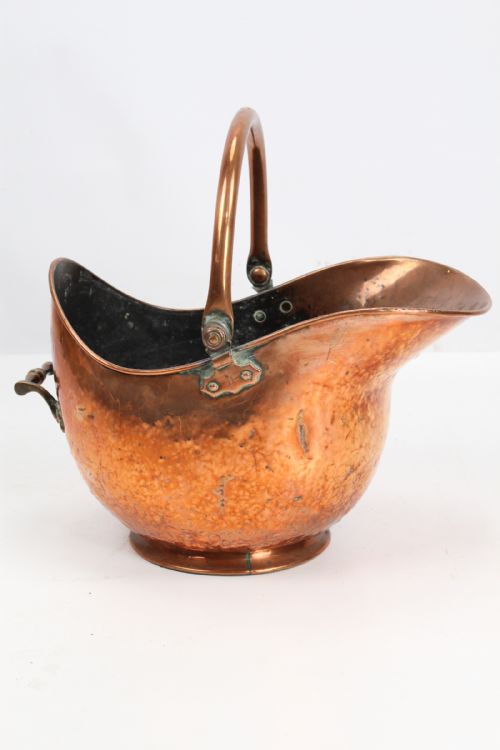 Victorian Copper Helmet Coal Scuttle