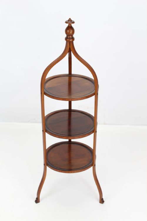 fig 1. Edwardian Inlaid Mahogany 3 Tier Cake Stand