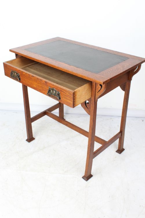 fig 1. Small Edwardian Arts & Crafts Oak Desk