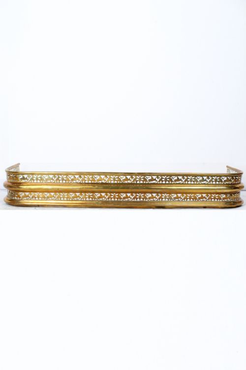 4ft Victorian Pierced Brass Fire Fender