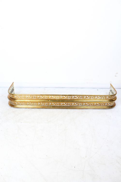 fig 1. 4FT Victorian Pierced Brass Fire Fender