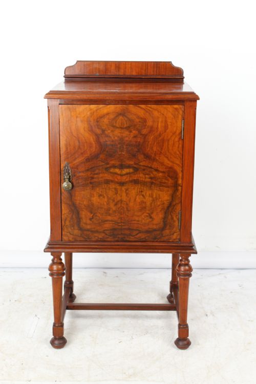 Antique Burr Walnut Bedside Cabinet