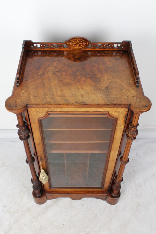 fig 1. Large Victorian Burr Walnut & Inlaid Music Cabinet