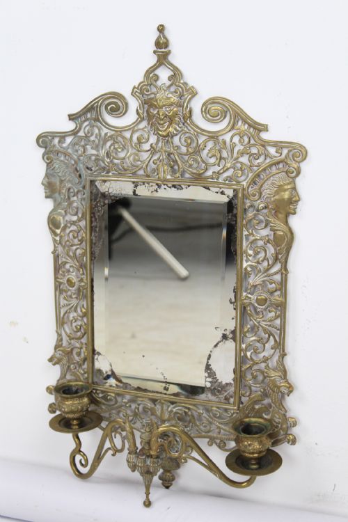 fig 1. Victorian William Tonks Pierced Brass Girandole Mirror