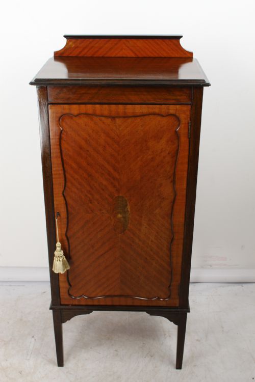 fig 1. Tall Edwardian Mahogany Music Cabinet