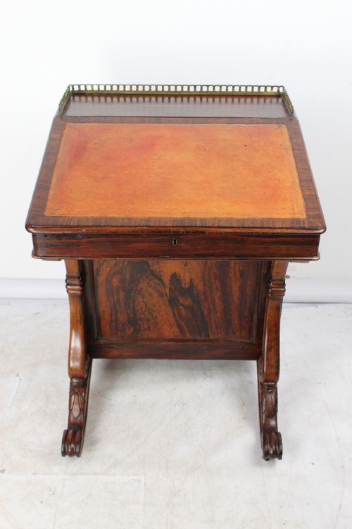 fig 1. Antique Victorian Rosewood Davenport
