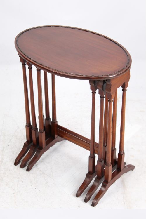 fig 1. Victorian Nest of 3 Mahogany Tables Manner of Gillows