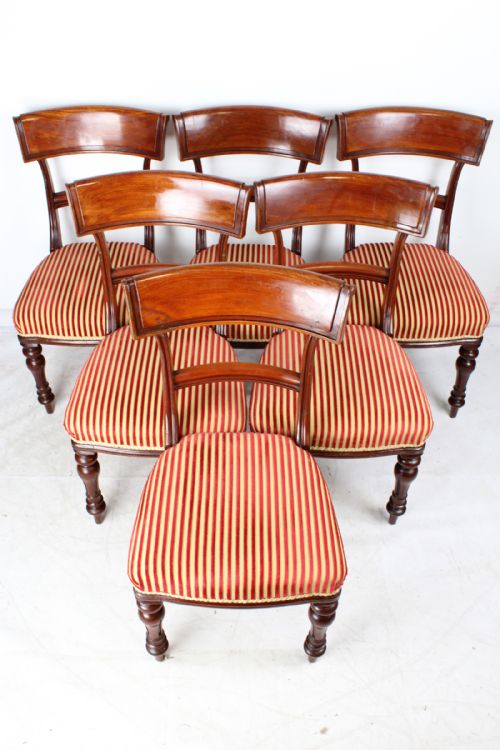 fig 1. Set 6 Victorian Mahogany Dining Chairs