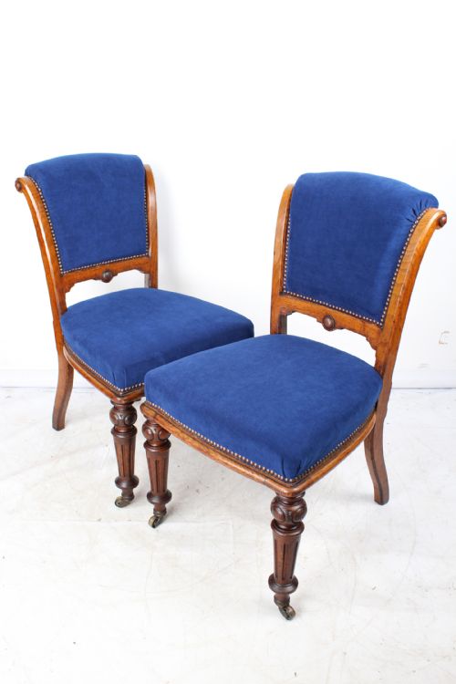 Pair Victorian Oak Chairs