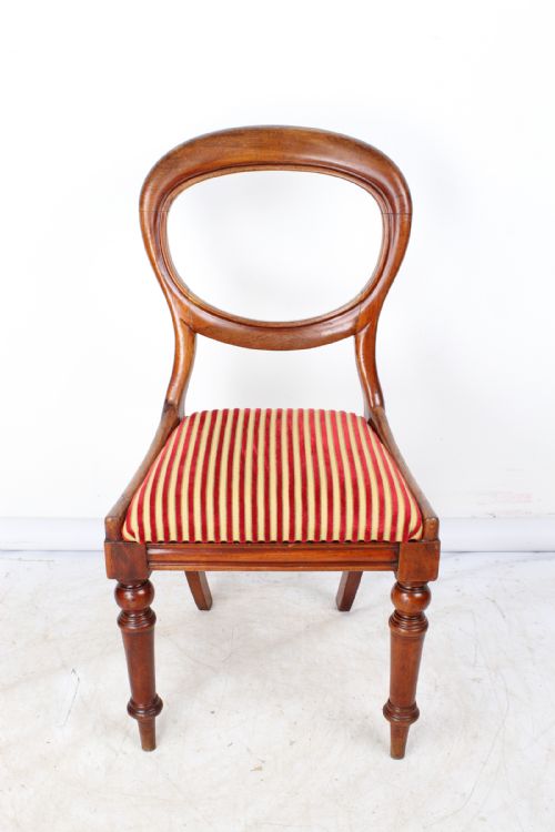 fig 1. Pair Victorian Mahogany Balloon Back Chairs