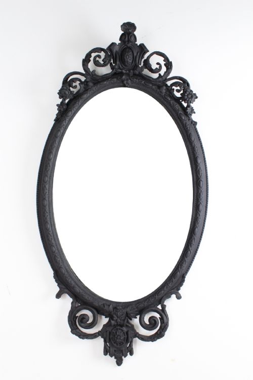 Large Ebonised Antique Victorian Mirror