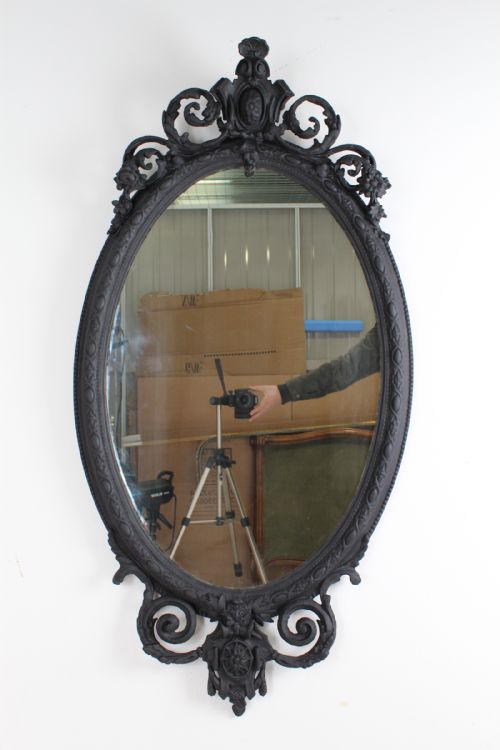 fig 1. Large Ebonised Antique Victorian Mirror