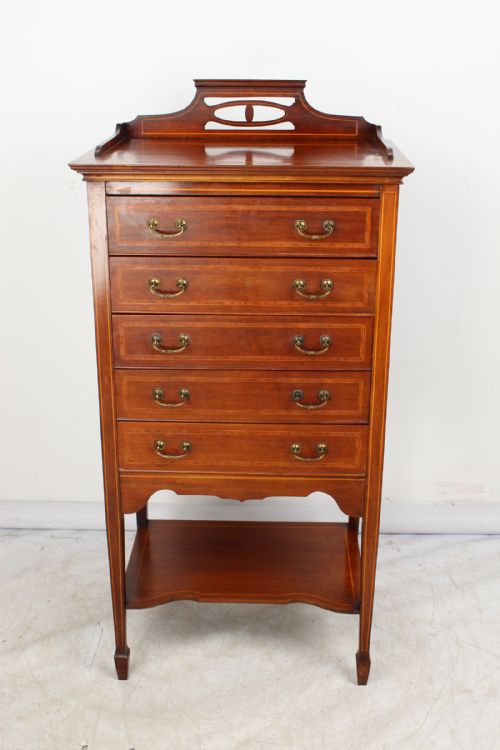 Edwardian Mahogany & Inlaid Music Cabinet