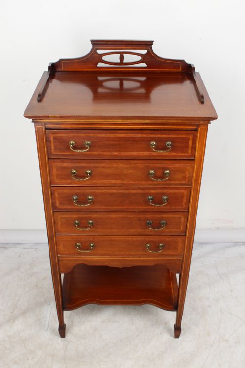 fig 1. Edwardian Mahogany & Inlaid Music Cabinet