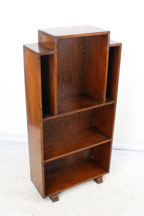 Art Deco Oak Open Bookcase