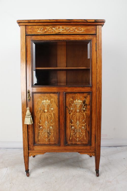 Victorian Inlaid Rosewood Music Cabinet