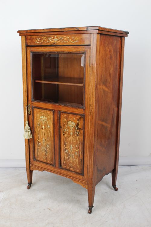 fig 1. Victorian Inlaid Rosewood Music Cabinet