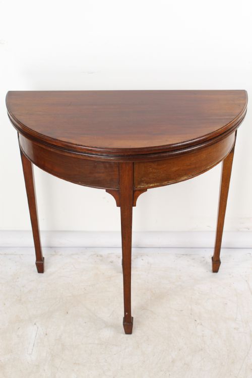 Edwardian Mahogany Demi Lune Card Table