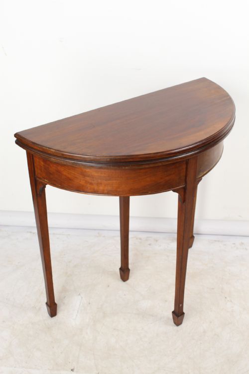 fig 1. Edwardian Mahogany Demi Lune Card Table