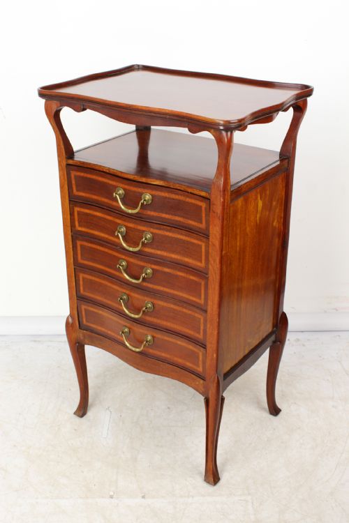 fig 1. Victorian Inlaid Mahogany Music Cabinet with Label