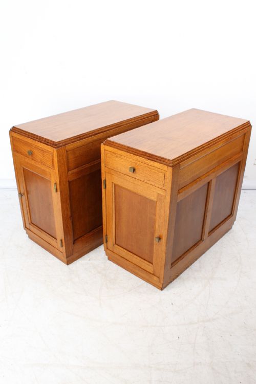 Pair Art Deco Oak Cabinets