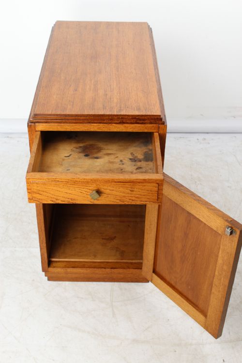 fig 1. Pair Art Deco Oak Cabinets