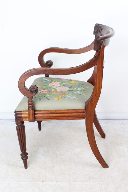 fig 1. Regency Mahogany Desk Chair Manner of Gillows
