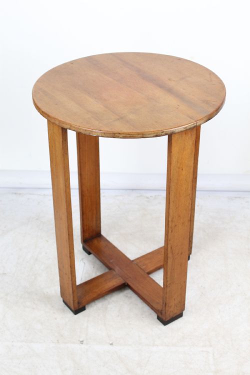 Art Deco Circular Walnut Side Table