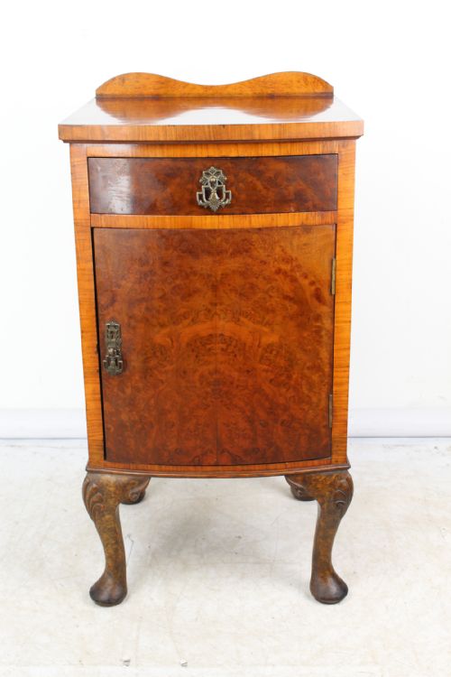 fig 1. Art Deco Burr Walnut Bedside Cabinet