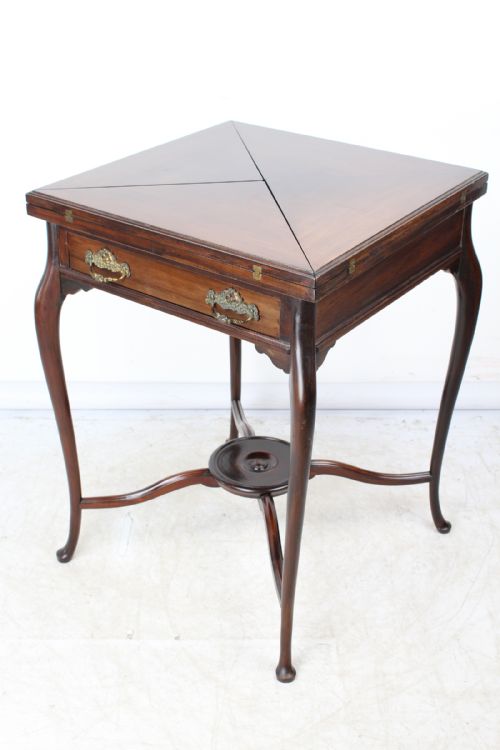 Victorian Mahogany Envelope Card Table