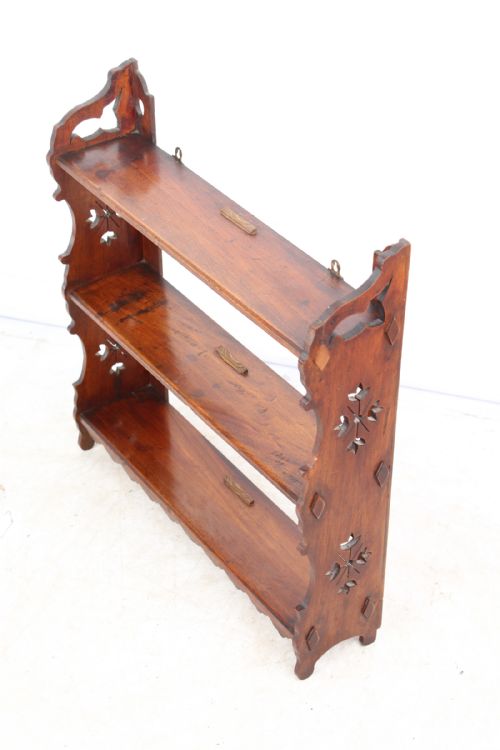 Victorian Walnut Hanging Wall Shelf